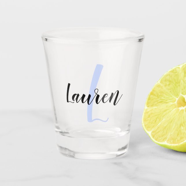 Verre A Shot Créez votre propre monogramme de script Initiale & (Devant)