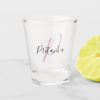 Verre A Shot Créez votre propre script Monogramme Initial & Nom