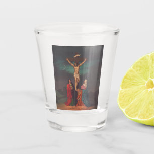 Verre A Shot Crucifixion de Jésus Christ