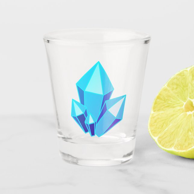 Verre A Shot Crystals en pierre de taille Bleue tendance (Devant)