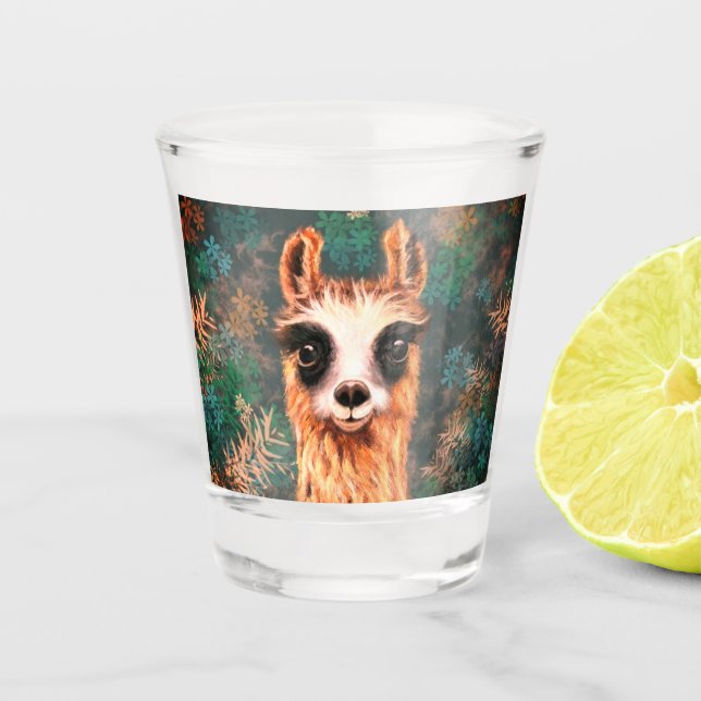 Verre A Shot Curieux Baby Llama Shot Glass Drôle cadeau (Devant)