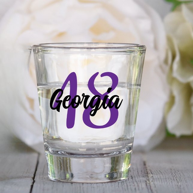 Verre A Shot Custom 18th 20th 30th 40th 50th 60th 70th Birthday (Créateur téléchargé)