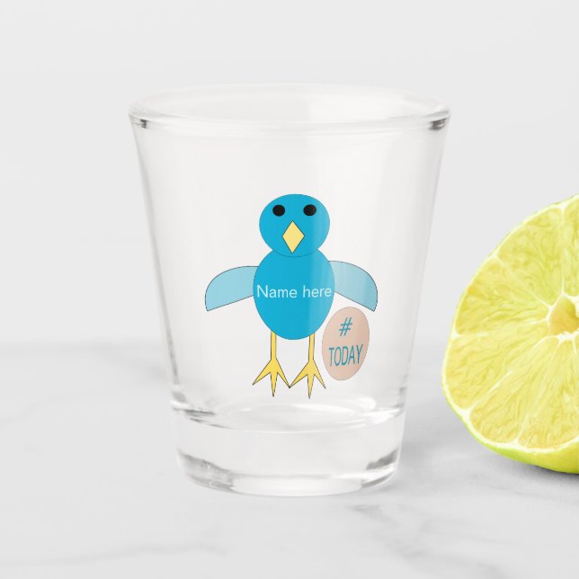 Verre A Shot Custom Blue Birthday Boy Chick (Devant)