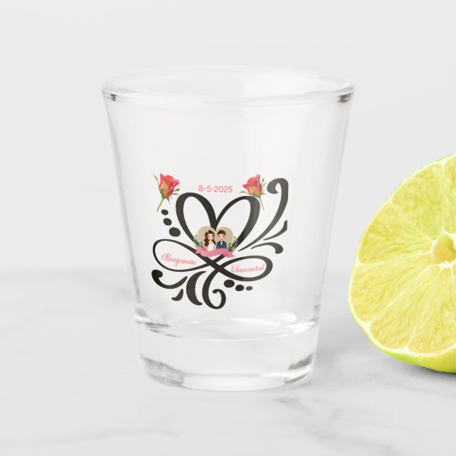 Verre A Shot Custom Can Cooler, Wedding Favor, Anniversary Gift (Devant)