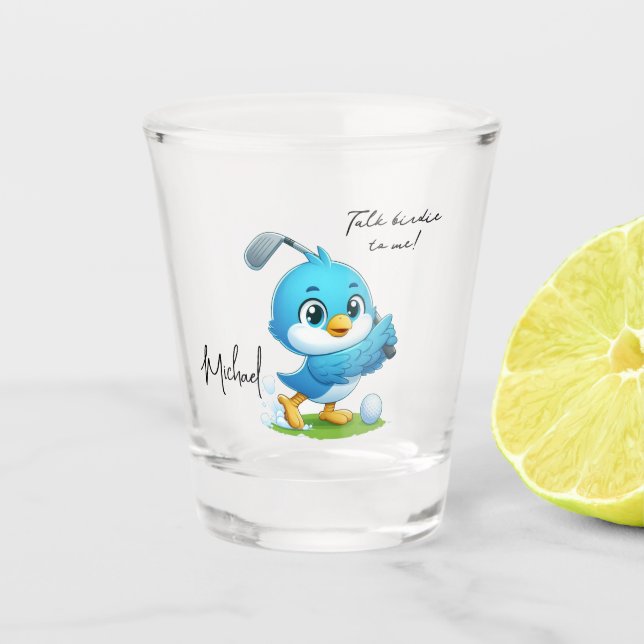 Verre A Shot Custom Cheeky Golf Bird Cartoon (Devant)