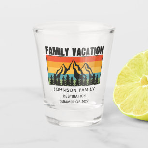 Verre A Shot Custom Family Vacation Mountains Randonnée Camping