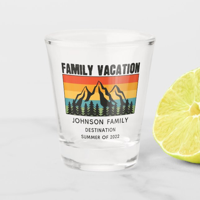 Verre A Shot Custom Family Vacation Mountains Randonnée Camping (Devant)