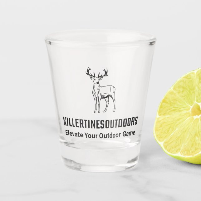 Verre A Shot Custom killertinesoutdoors logo shot glass. (Devant)