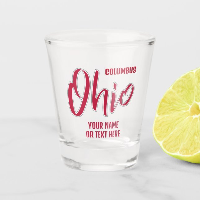 Verre A Shot Custom Location & Text Ohio (Devant)