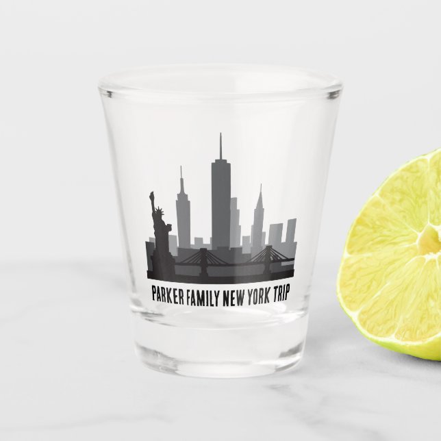 Verre A Shot Custom New York Voyage Skyline Statue de la Libert (Devant)