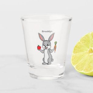 Verre A Shot Cute bunny rabbit with vegetables