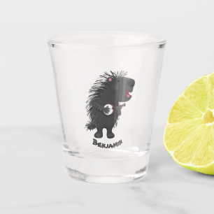 Verre A Shot Cute drôle porc-épic avec dessin animé de banjo