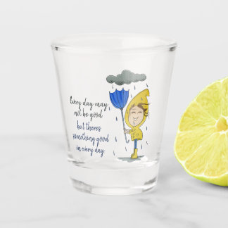Verre A Shot Cute Girl Rainy Windy Day Graphisme Encouragement