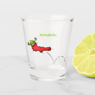 Verre A Shot Cute grenouille dans une chaussette rouge saut de