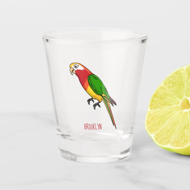 Verre A Shot Cute happy parrot (Devant)