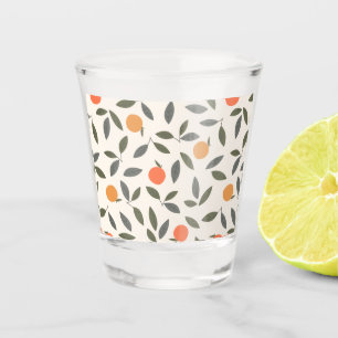 Verre A Shot Cute Orange et Motif Feuille
