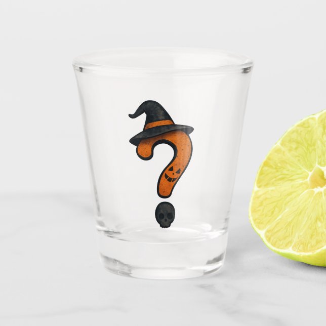 Verre A Shot Cute Pumpkin Halloween Question Mark Shot Glass (Devant)