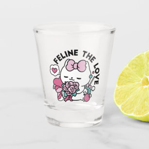 Verre A Shot Cute Valentine's Cat Design - Feline the Love
