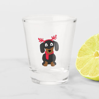 Verre A Shot Dachshund de Noël