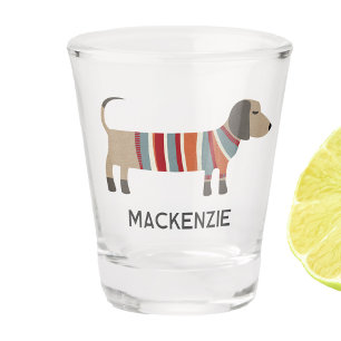 Verre A Shot Dachshund Saucage Wiener Chien Personnalisé