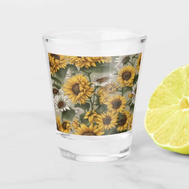 Verre A Shot Daises Sunflowers #2 - (Devant)