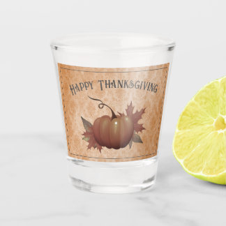 Verre A Shot Damask, Citrouille de Thanksgiving | Orange
