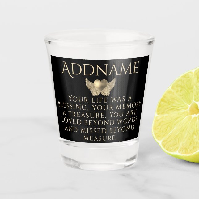 Verre A Shot Dans le message de mémoire d'amour (Devant)