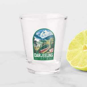 Verre A Shot Darjeeling Inde Travel Art Emblem