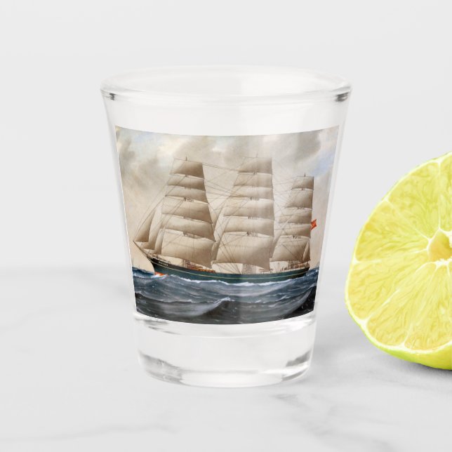 Verre A Shot Dartford Voilier 1910 (Devant)