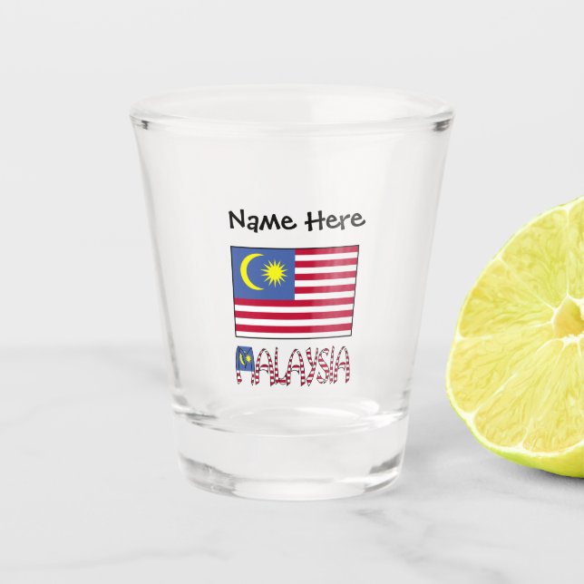 Verre à shot de Malaisie et du drapeau malaisien a (Devant)