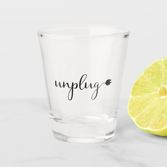 Verre A Shot Débrancher avec le texte et le plug-in de script (Devant)