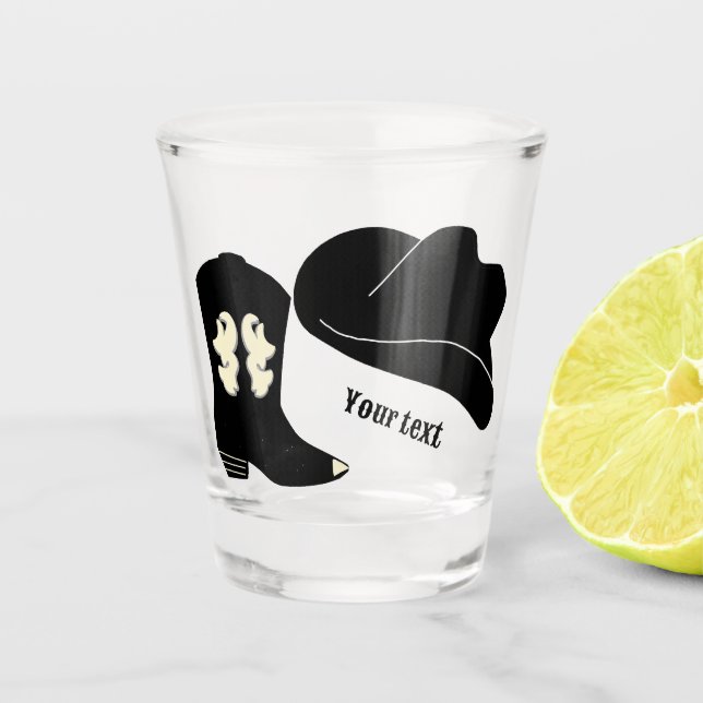 Verre A Shot Démarrage Casquette de rodéo Black Cowboy personna (Devant)
