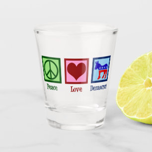 Verre A Shot Démocrate de Peace Love