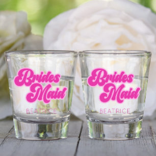 Verre A Shot Demoiselle d'honneur Bulles de Gomme Rose Rétro No