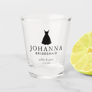 Verre A Shot Demoiselle d'honneur en robe noire Mariage personn