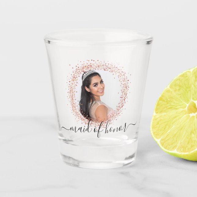 Verre A Shot Demoiselle d'honneur rose gold photo pailletter no (Devant)