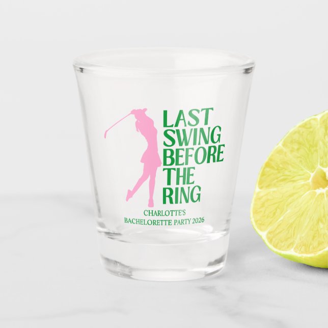 Verre A Shot Dernier Golf Bachelorette Rose Vert (Devant)