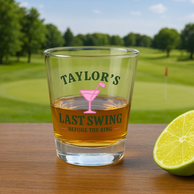 Verre A Shot Dernier Swing avant l'Anneau Golf Bachelorette (Last Swing Before The Ring Golf Bachelorette Shot Glass by Ricaso A fun gift for bride to be & crew)