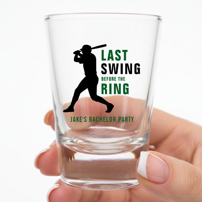Verre A Shot Dernier Swing Avant le Bachelor Party de Baseball  (Créateur téléchargé)