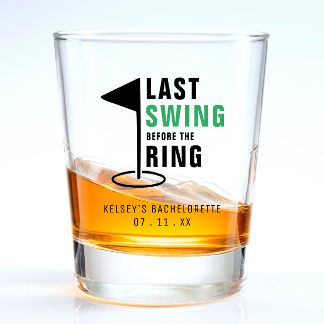 Verre A Shot Dernier Swing Avant le Mariage de Golf pour Enterr (Last Swing Before the Ring Golf Bachelorette Party Shot Glass)