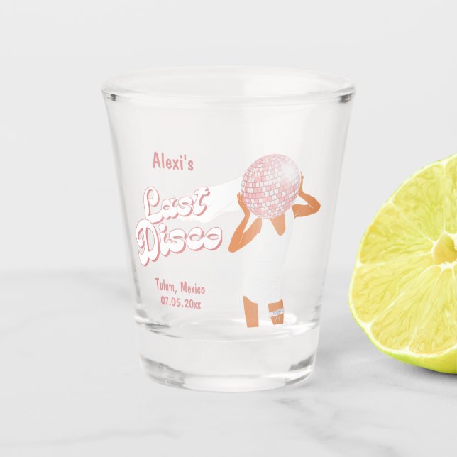 Verre A Shot Dernière célibataire de disco personnalisée (Devant)