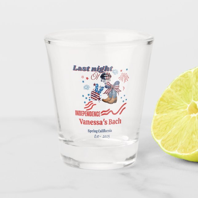 Verre A Shot Dernière nuit d'indépendance 4e de ju Bachelorette (Devant)