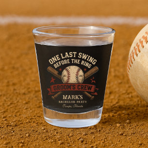 Verre A Shot Dernière partie de baseball pour le futur marié