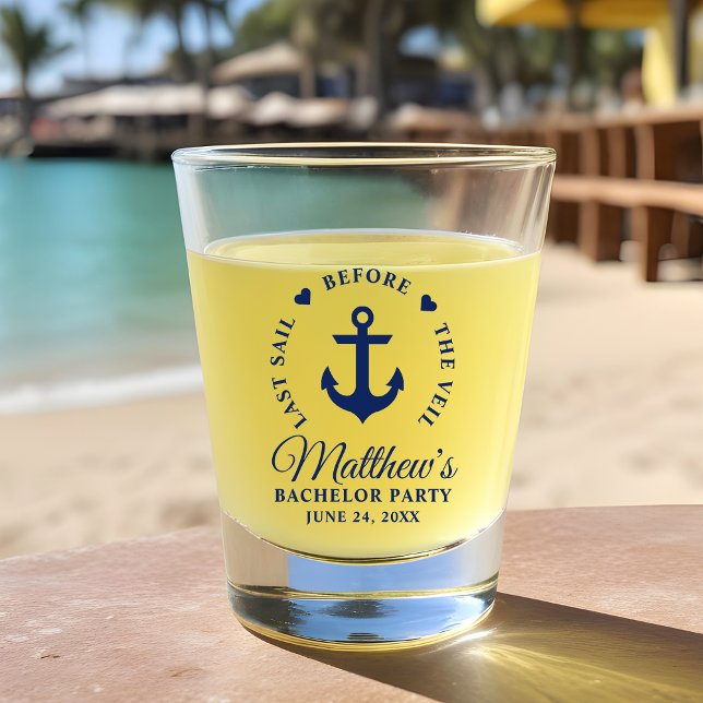 Verre A Shot Dernière Voile Avant Le Veil Bachelor Party (Customize to change text size or text style.)