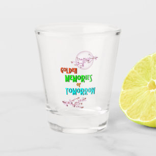 Verre A Shot Des Souvenirs Dorés De Demain fleurissent Lune Sak