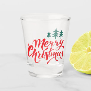 Verre A Shot Design de Noël avec arbres