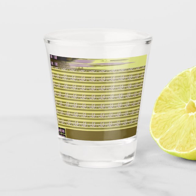 Verre A Shot design d'un vase avec des fleurs dedans (Devant)