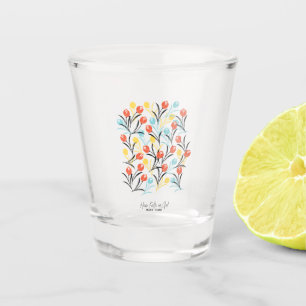 Verre A Shot Design floral Motif de Tulipe en blanc