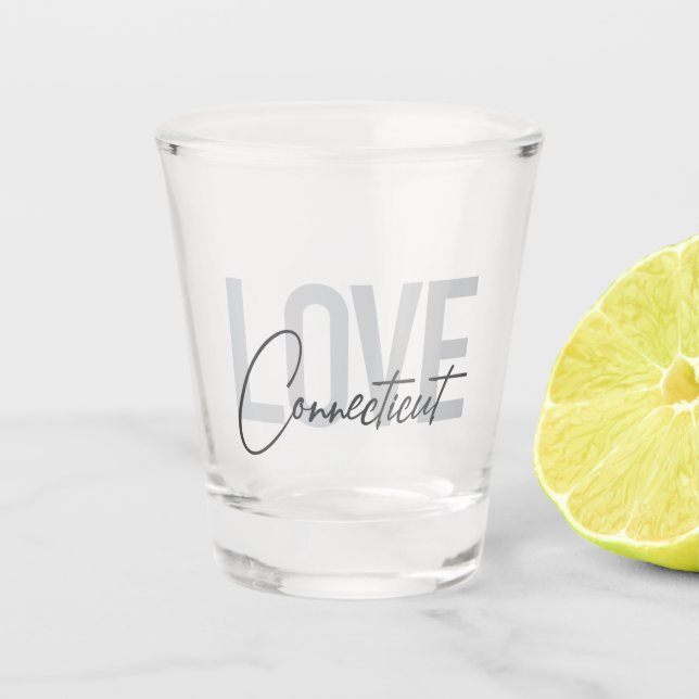 Verre A Shot Design simple, moderne, cool Love Connecticut (Devant)