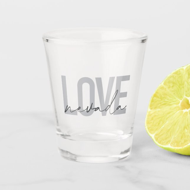 Verre A Shot Design simple, moderne, minimal, cool Love Nevada (Devant)